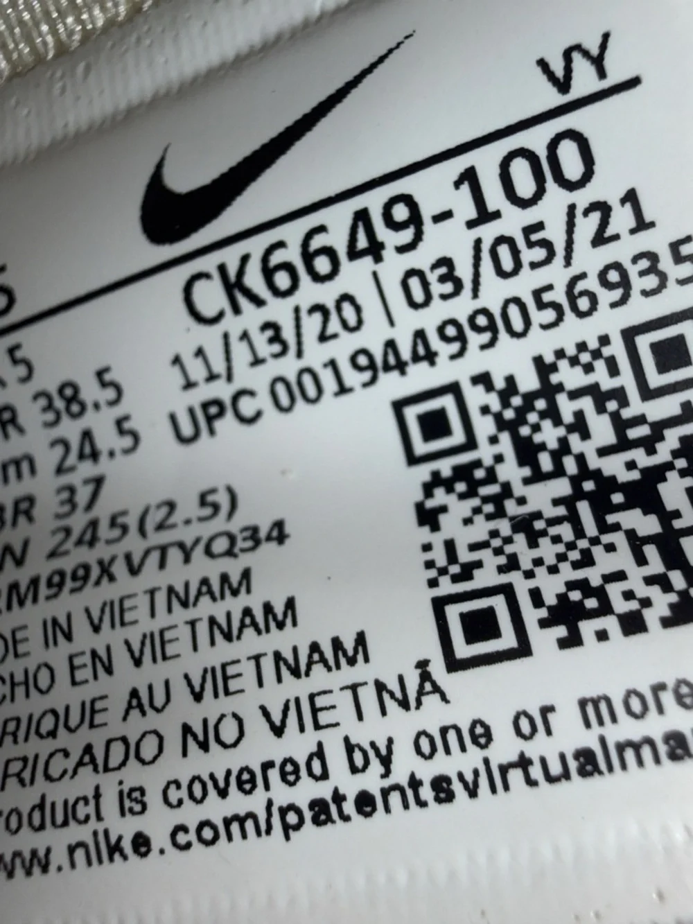 Nike White Low-Profile Leather Platform Sneakers